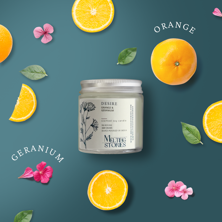 Desire- Orange Geranium Scented Soy Candle