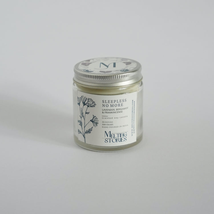 Sleepless No More- Lavender Bergamot Frankincense Scented Soy Candle